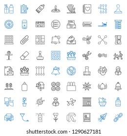 clip icons set. Collection of clip with link, space shuttle, stamp, tampon, flower, spray, funnel, shredder, correction fluid, mortar, crate. Editable and scalable clip icons.