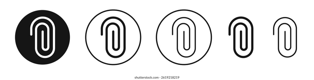 Clip icons set in solid black and stroke line style