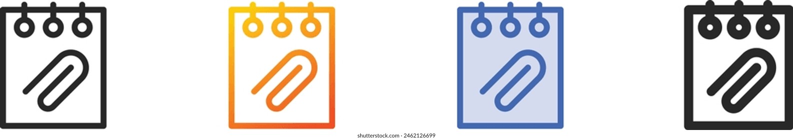 clip icon.Thin Linear, Gradient, Blue Stroke and bold Style Design Isolated On White Background