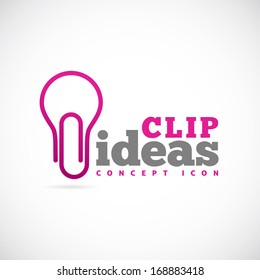 Clip ideas concept symbol icon or Logo Template