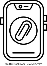 Design de ícone de vetor de linha de clipe