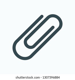 Clip linear icon, office paper clip vector icon