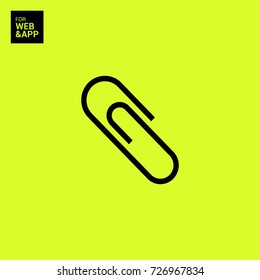Clip minimal icon. Staple line vector icon for websites and mobile minimalistic flat design.