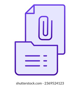 Clip on paper flat icon. Clip folder blue icons in trendy flat style. List and folder gradient style design, designed for web and app. Eps 10