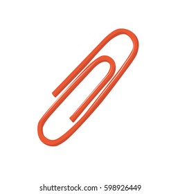 Clip orange realistic vector illustration isolated