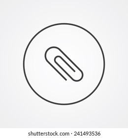 clip outline thin symbol, dark on white background, logo editable, creative template 