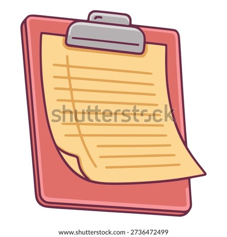 clip pad office writing note creative task flat color vector illustration template design