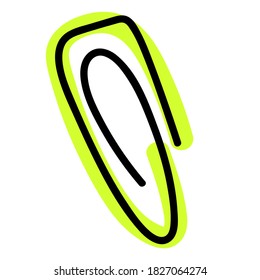 Doodle de papel clip. Ilustración del material vector dibujado a mano. 