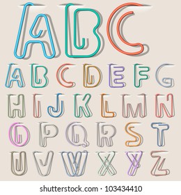 Clip Paper In Form Alphabet Letters. Vector Eps10