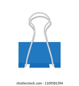 Clip paper object sign symbol vector isolated work tool. Equipment file paperclip note element. Steel office flat template reminder. Graphic supply colorful fastener mockup. School stationery .