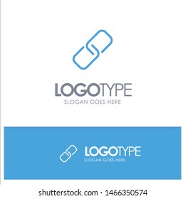 Clip, Paper, Pin, Metal Blue Outline Logo Place for Tagline. Vector Icon Template background