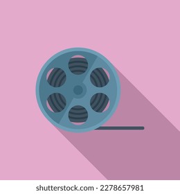 Clip reel icon flat vector. Film montage. Audio online