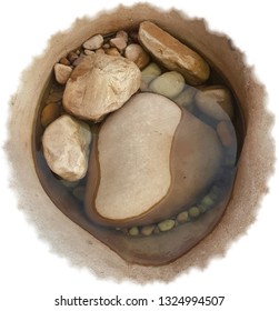 Clip Of A Rock Pool With Imaginary Face.