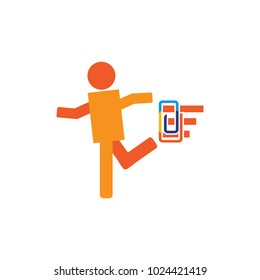 Clip Run Logo Icon Design
