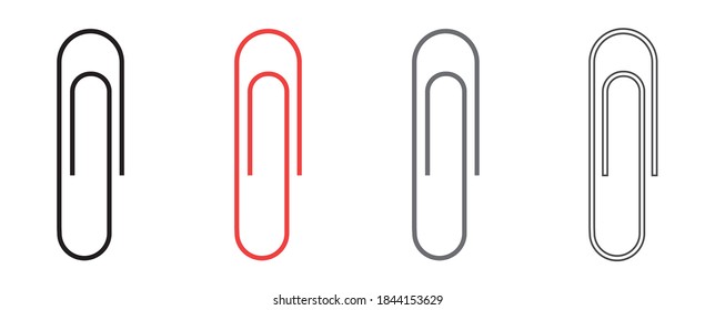 Clip. A set of paper clips. Isolated icons on white background