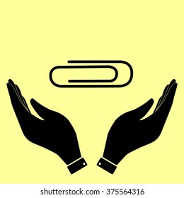 Clip sign. Flat style icon vector illustration.