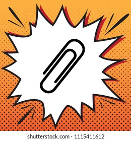 Clip sign illustration. Vector. Comics style icon on pop-art background.