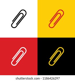 Clip sign illustration. Vector. Icons of german flag on corresponding colors as background.