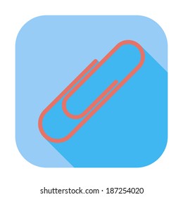 Clip. Single flat color icon. Vector illustration.