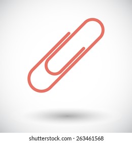 Clip. Single flat icon on white background. Vector illustration.