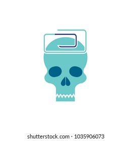 Clip Skull Logo Icon Design