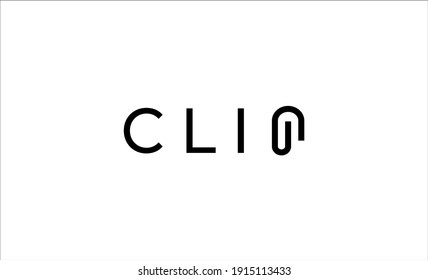 diseño de logotipo de texto de clip ilustración vectorial mínima