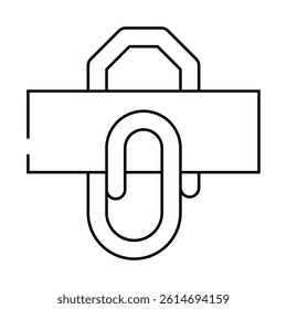 clip tool stationery line icon vector. clip tool stationery sign. isolated contour symbol black illustration