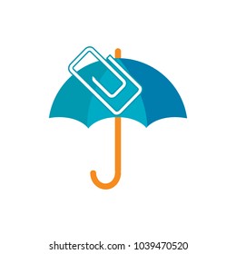 Clip Umbrella Logo Icon Design