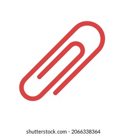 Clip vector icon. Red symbol