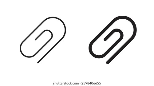 Clip vector icon set in black color.