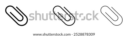 Clip vector icon set in black and blue colors.