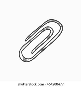 Clip vector sketch icon isolated on background. Hand drawn Clip icon. Clip sketch icon for infographic, website or app.