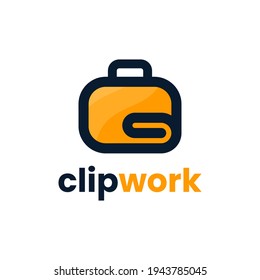 Clip work logo design template. Vector illustration