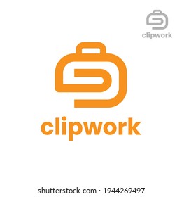 Clip work logo design template. Vector illustration