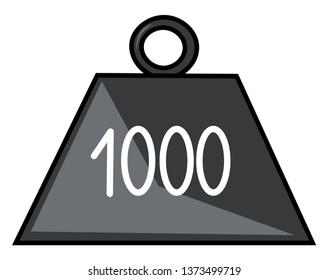 Clipart of 1-kilogram weight made of platinum-iridium alloy and the cylinder weighs approximately 22 pounds (1 kilogram) and represent one unit of mass vector color drawing or illustration 