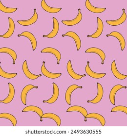 Clipart Banana Seamless Pattern Background