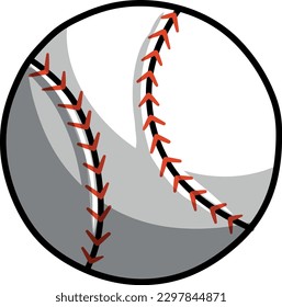 Eine Clipkunst eines Baseballs auf weißem Hintergrund