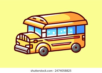 Clipart of a bright yellow school bus, perfect for educational materials, children's projects, or transportation themes. Ideal for adding a cheerful touch to your designs.