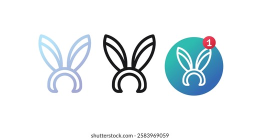 Clipart bunny ears vector set