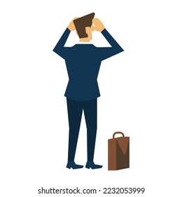 Clipart de la versión de dibujos animados del hombre de negocios falla,ilustración vectorial