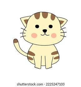 Clipart of cartoon version of cat in ,vector illustration