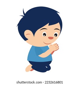 Clipart of cartoon version of man pay respect to some one sitting,vector illustration