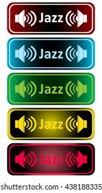Clipart color jazz and loudspeaker