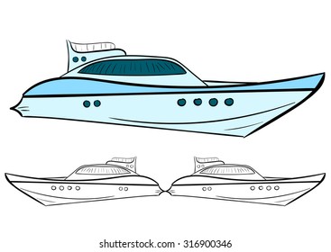 Clipart with the color yacht and a black contour