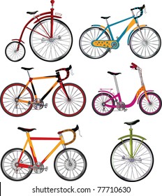 Clip-art.The complete set of bicycles