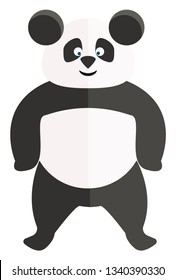 Clipart of a cute standing panda in two different shades vector color drawing or illustration 