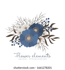 Clipart flower -  blue flowers