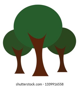 Clipart of forest con árboles de larga duración, dibujo de color vectorial o ilustración 