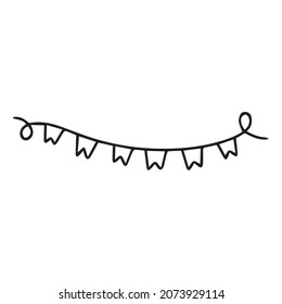 Clipart garlands and flags for the holiday.