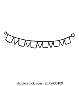 Clipart garlands and flags for the holiday.